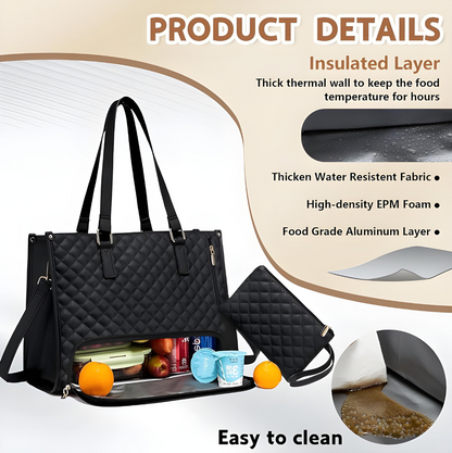 WorkEase 2-in-1: Laptop Tote with Insulated Lunch Storage